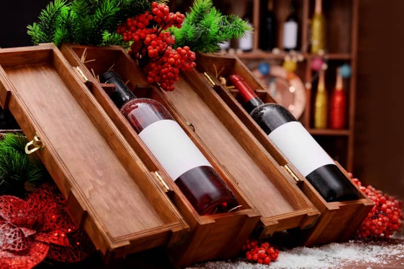 Drewniane pudełko na wino